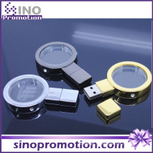 Loupe Métal Or et Argent 128 Go Flash Drive